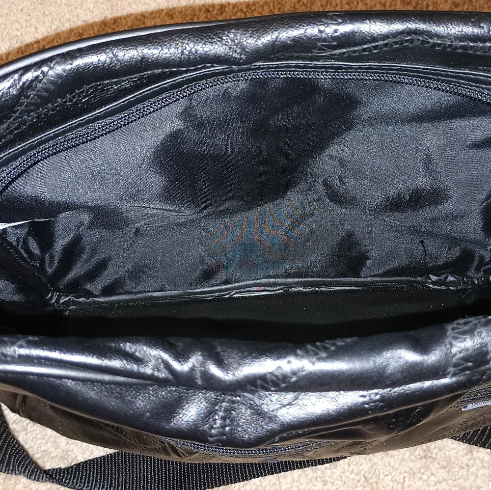 Men's Black Patchwork‎ Genuine Leather Bag Set